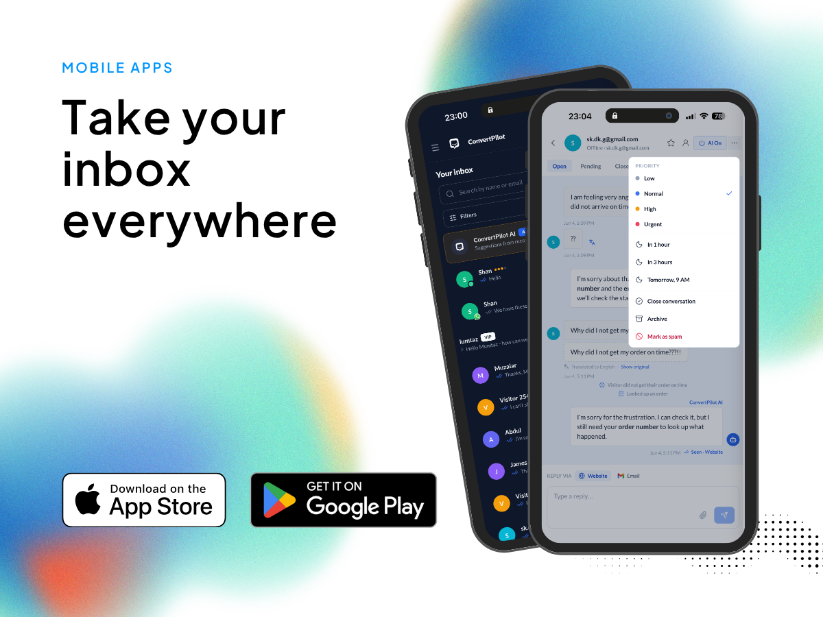 Take your ConvertPilot inbox everywhere with the mobile app