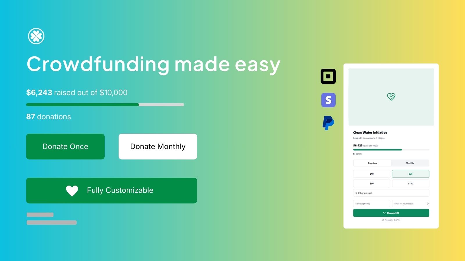 GivePilot crowdfunding dashboard