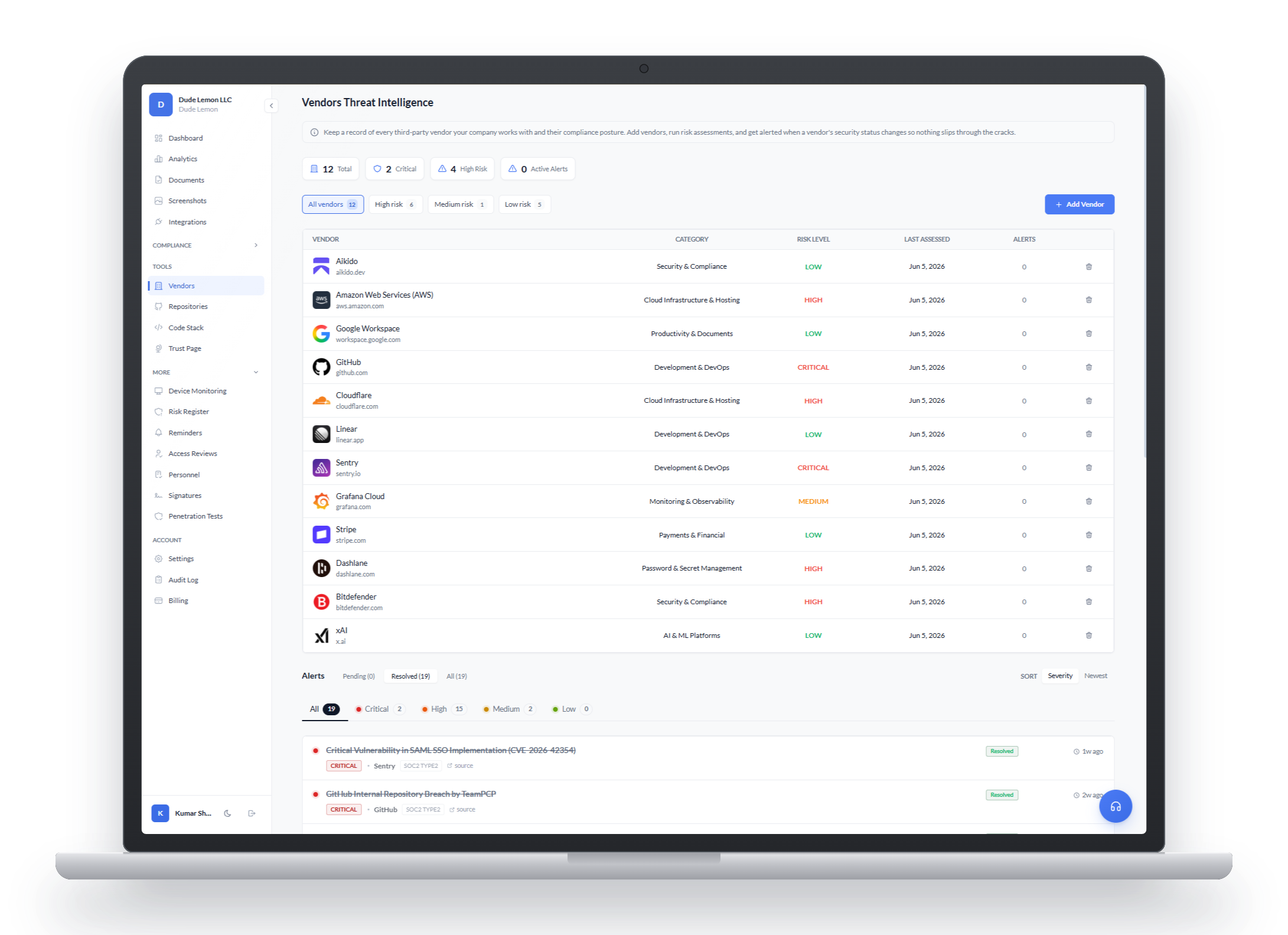 Evidr compliance platform